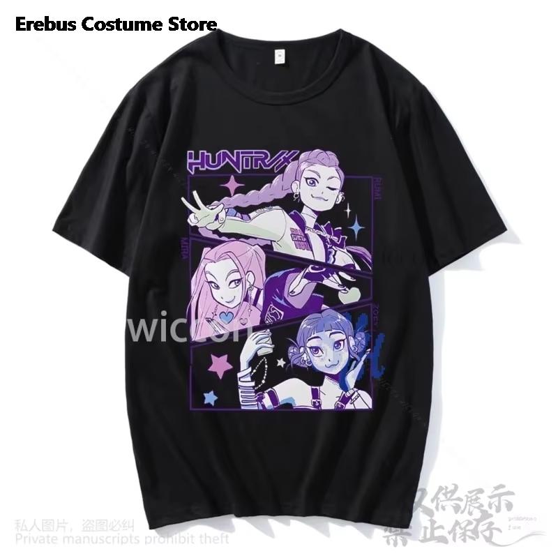 

Huntrix Rumi Mira Zoey Косплей Аниме Kpop Девушки-демоны Сила Корейские группы Каваий Мультяшный Мужской Женский Детский Футболка Лето Оверсайз 2XL