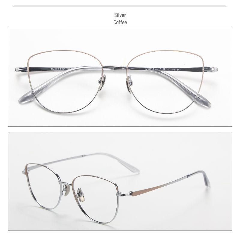 M6708S Retro Pure Titanium Unisex Eyeglass Frame with Acetate Elements for Prescription Lenses