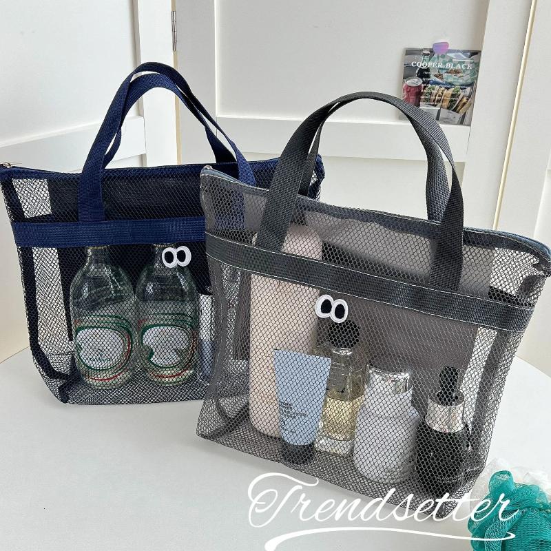 Large Portable Storage Bag For Seaside Vacation Mesh Handbag For Swimming And Fitness Portable Storage Bag For Toiletries