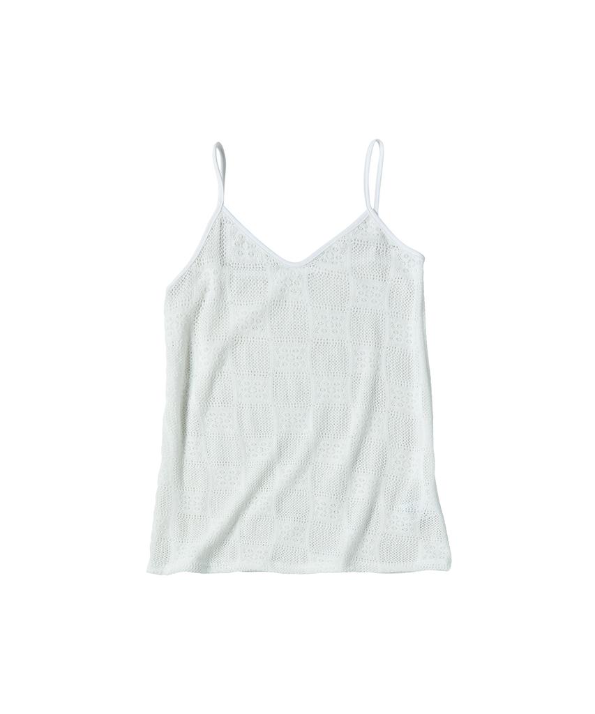 COMONINOZ W Crochet Sleeveless One Piece [Ivory]