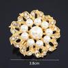 Korean Style Pearl Rhinestone Flower Brooch – Versatile Lapel Pin Accessory