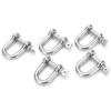 5PCS D Shackle with Screw Pin Stainless Steel 304 Heavy Duty for Chains Wirerope Lifting