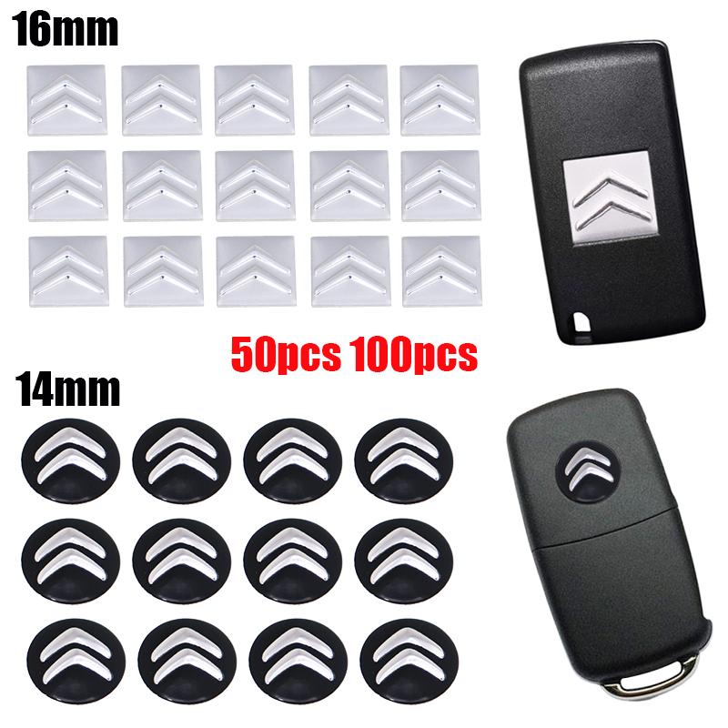 50pcs 100pcs Hot sale 3D Citroen 14mm 16mm Aluminum Car Logo Key Fob Decoration Emblem Auto Key Badge Sticker Accessories alg123