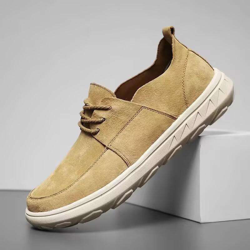 Fashion New Arrival Men's All Match Lace Up Suede Leather Causal Shoes Male Fashion Flats Moccasins Sports Walking Sneakers