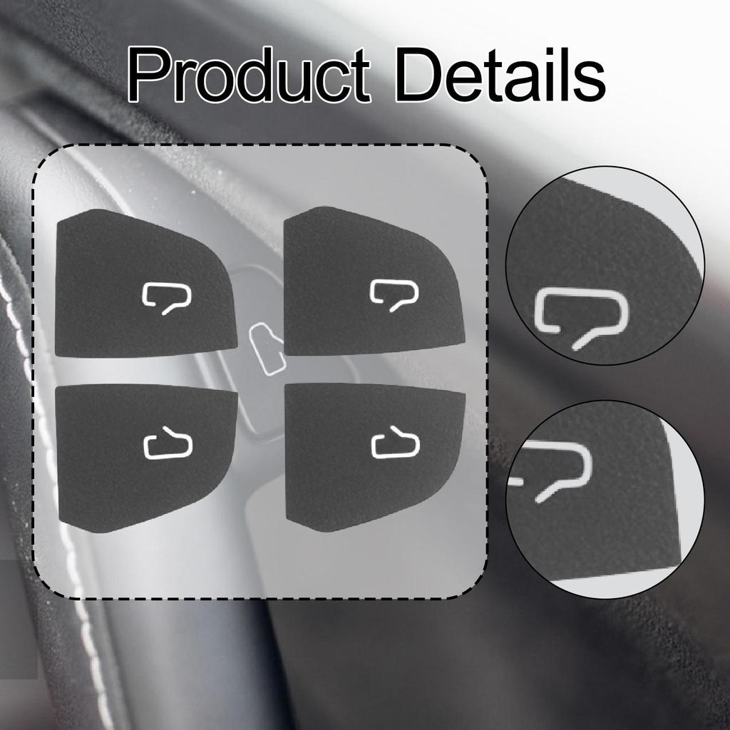 4 Pieces Car Door Switch Button Stickers Covers Interior Decoration Premium Replacement