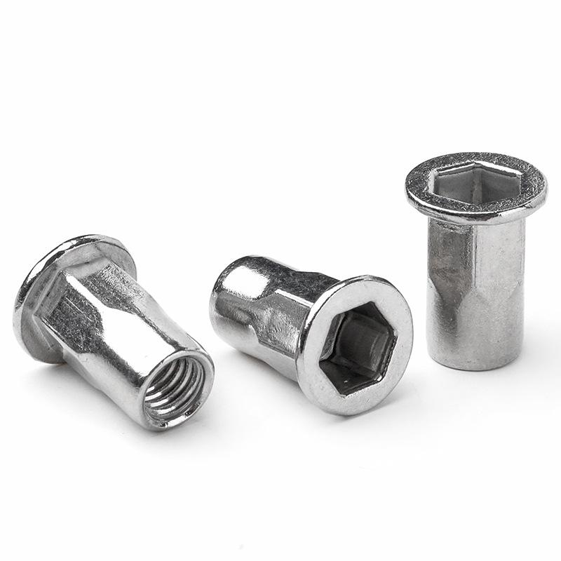 Écrou à riveter hexagonal à tête plate en acier inoxydable 304 M3-M8