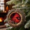 Decorative Animal Ornament Tree Hole Acrylic Ornament, Owl Fox Raccoon Bird Hedgedog Christmas Ornaments Squirrel Pinecone Pendant, Seasonal
