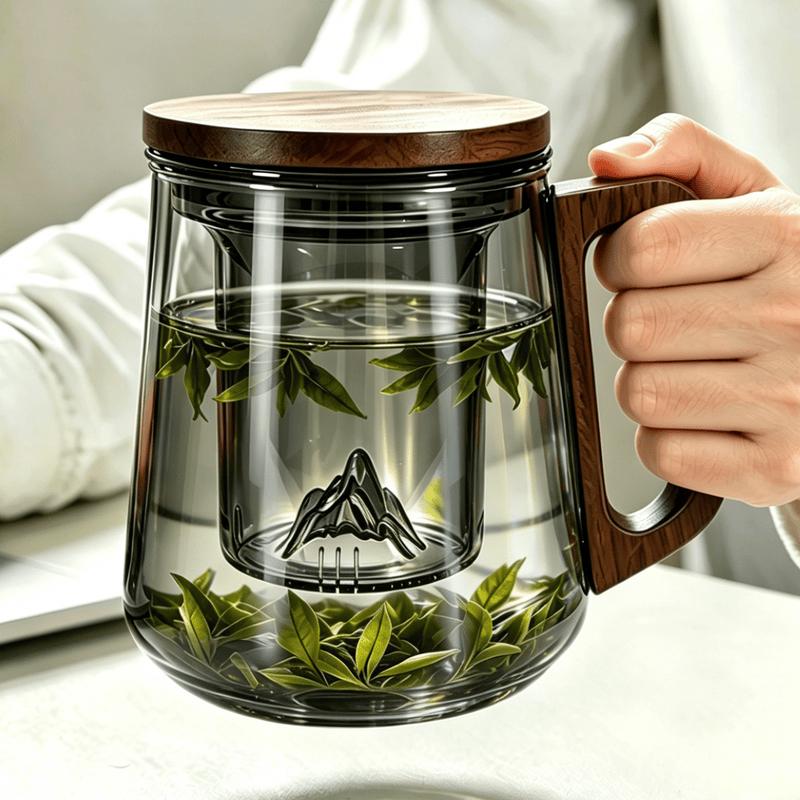 Large Capacity Glass Tea Infuser Mug