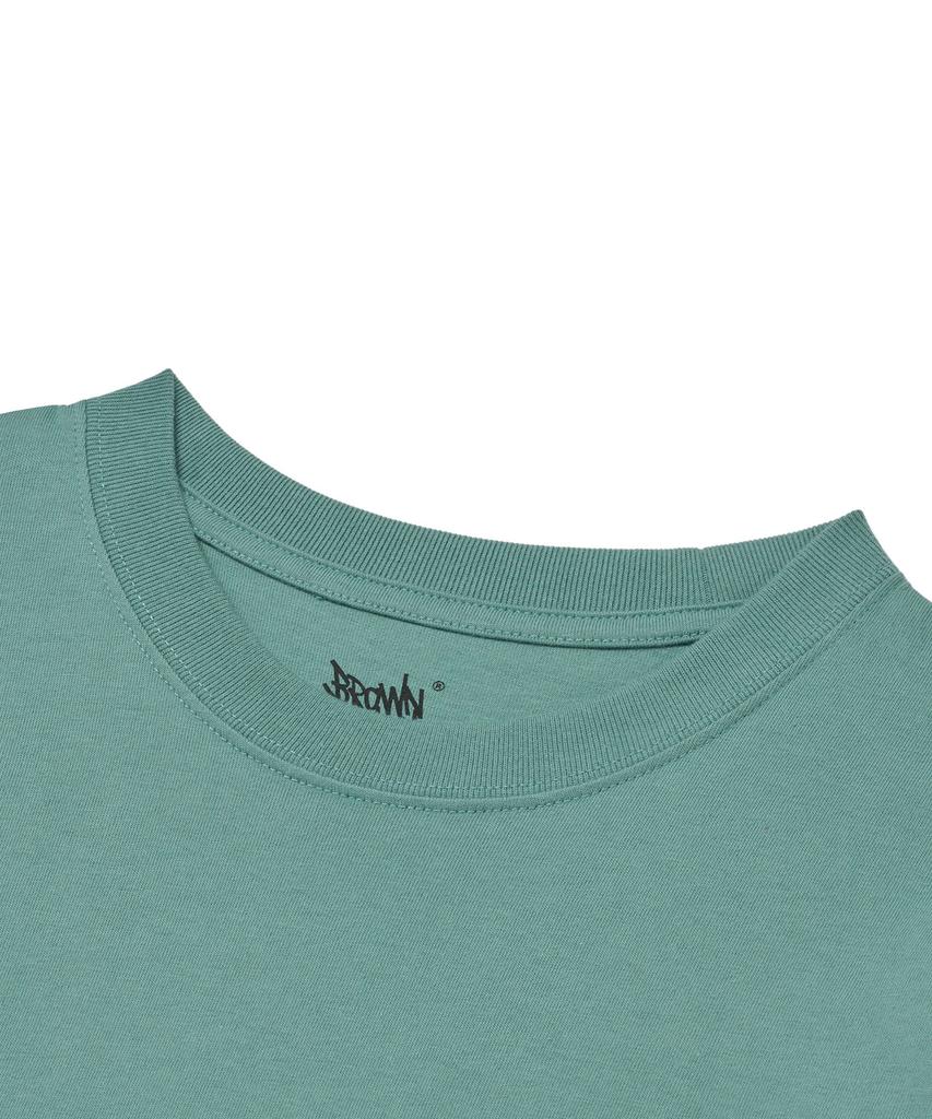 BROWNBREATH Leopard Tag Tee - Blue Green