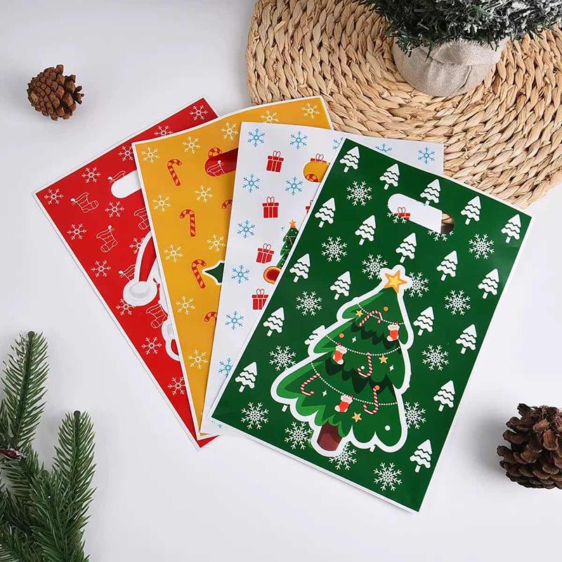 WTEMPO Christmas Printed Plastic Handbags Halloween New Year Birthday New Year Presents Packaging Bags Festive Party Gift Bags