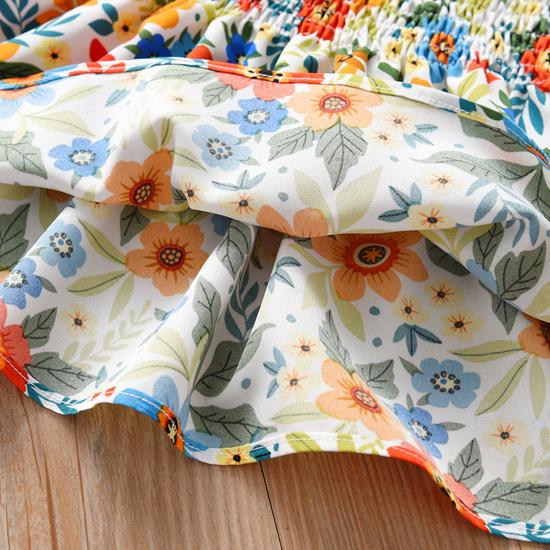 Girls' Floral Chiffon Set Summer New Item for Baby Girls Children's Camisole Top Lace Shorts Two-piece Set