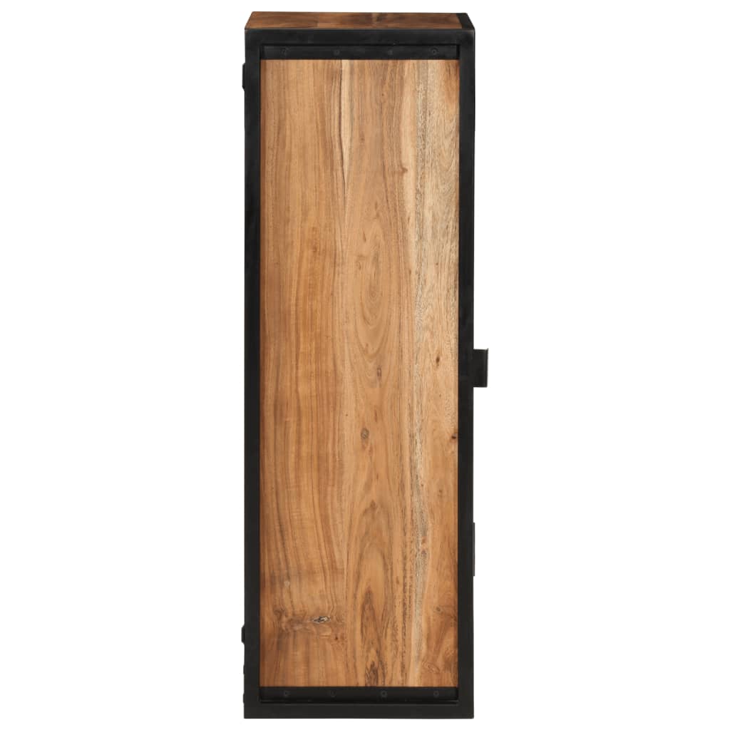Bathroom Wall Cabinet 40 X 30 X 90 Cm Solid Acacia Wood and Iron