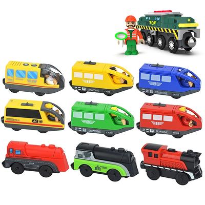 Magnetic Electric Train Diecast Slot With Doll Toy Locomotive Electric Car Wood Track Railway Compatible Rail Train for Kid