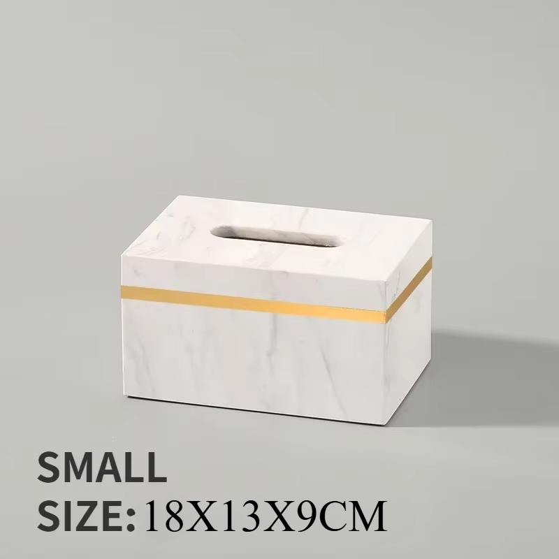 Nordic Modern Natural Marble Tissue Box Rectangular Light Luxury Paper Box Home Hotel Model Room Ornaments Creative Crafts