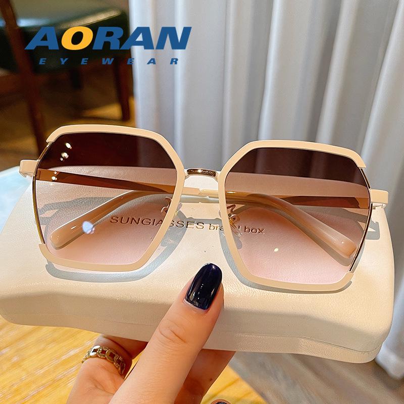 New Luxury Women's High-End Fashion Sunglasses - Big Face Slimming, Anti-UV Protection