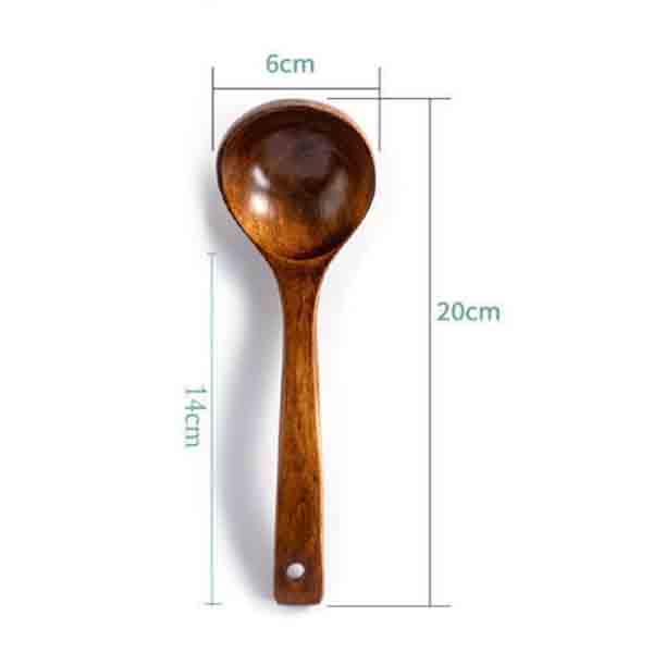 

Кухонная деревянная глубокая ложка для готовки Деревянная ложка для супа, каши, половник, ложка-совок, кухонная утварь S