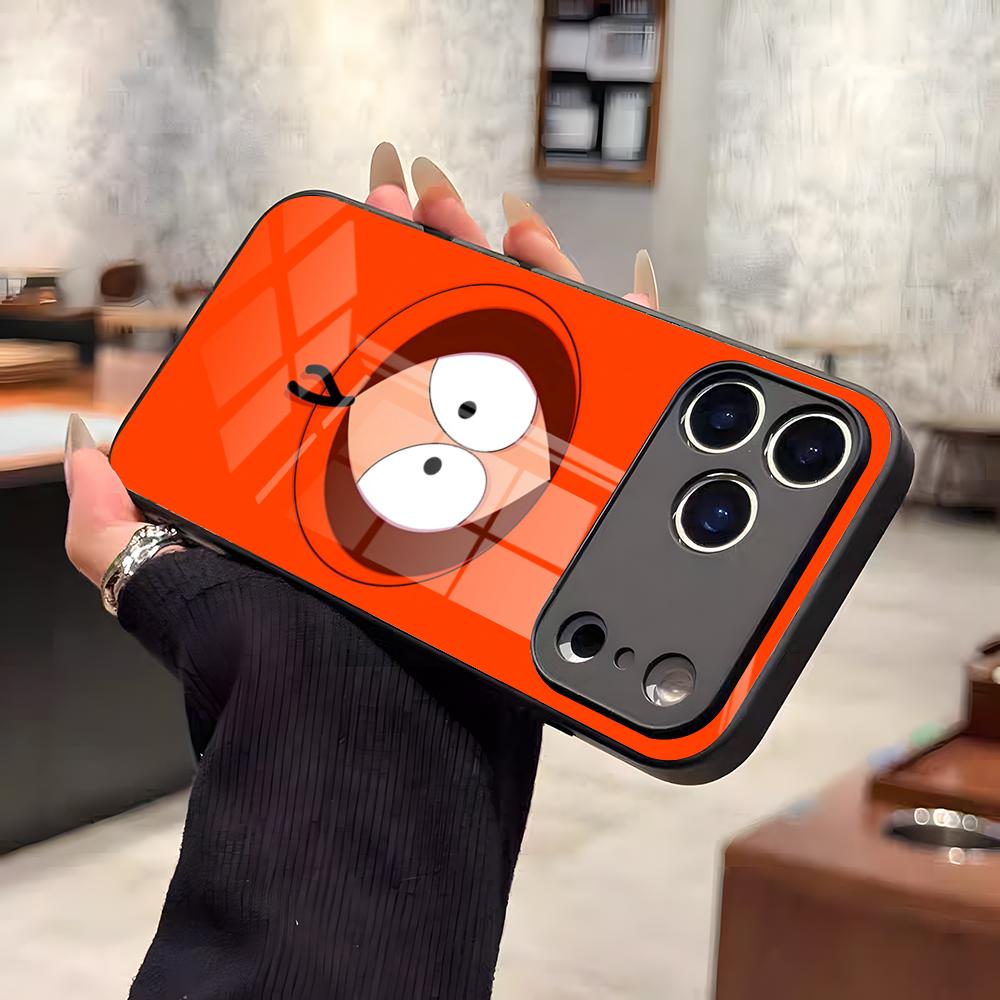 Funny S-South P-Park Phone Case For IPhone 17 Air 16 E Pro Max 15 14 13 Mini 12 Pro 11 Max Plus Black Glass Cover