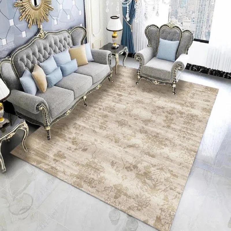 Beige Persian Retro Area Rug Soft Machine Washable Living Room Carpet Easy Fold Balcony Cloakroom Bedroom Floor Mat Easy Care