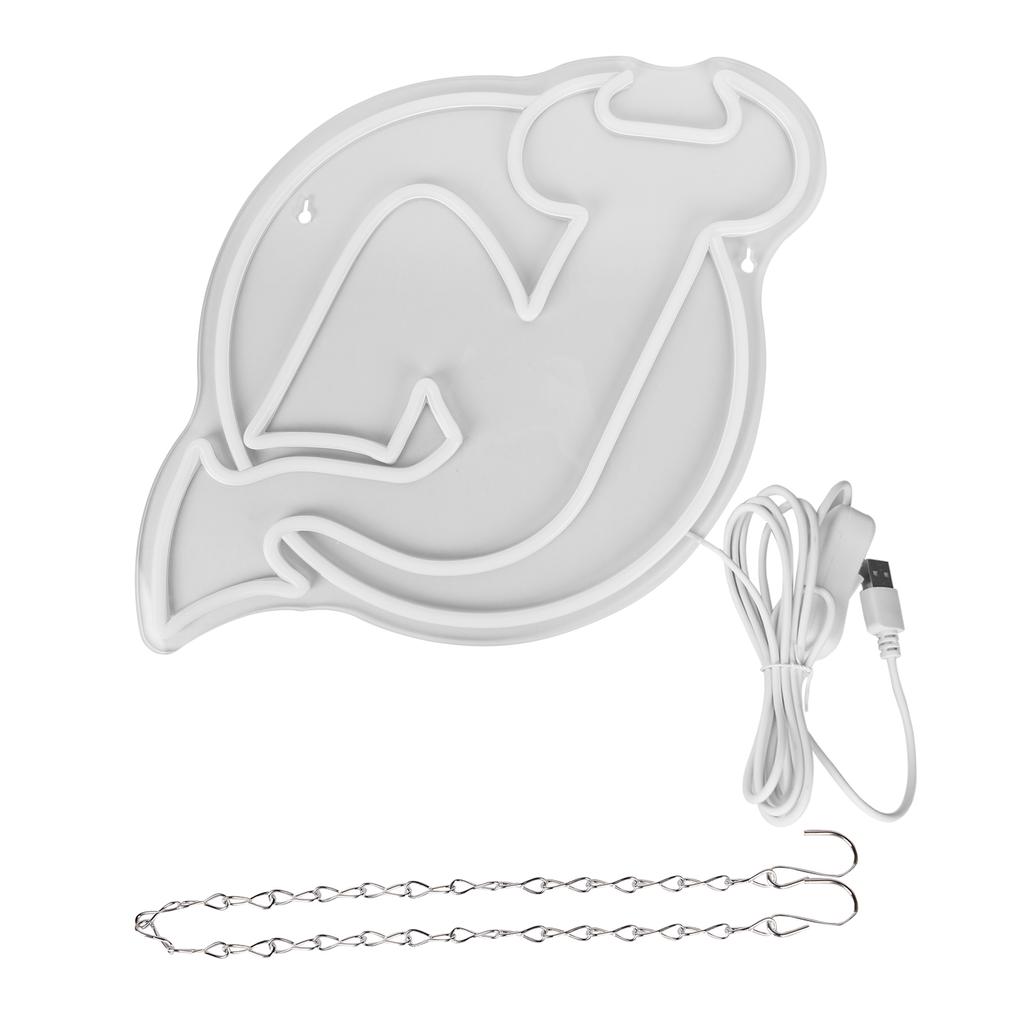 Ice Hockey Neon Sign New Jerseys Hockey Team Logo Light Hockey LED Sign Sports Neon Lights Hockey Wall Decor for Bedroom,Club