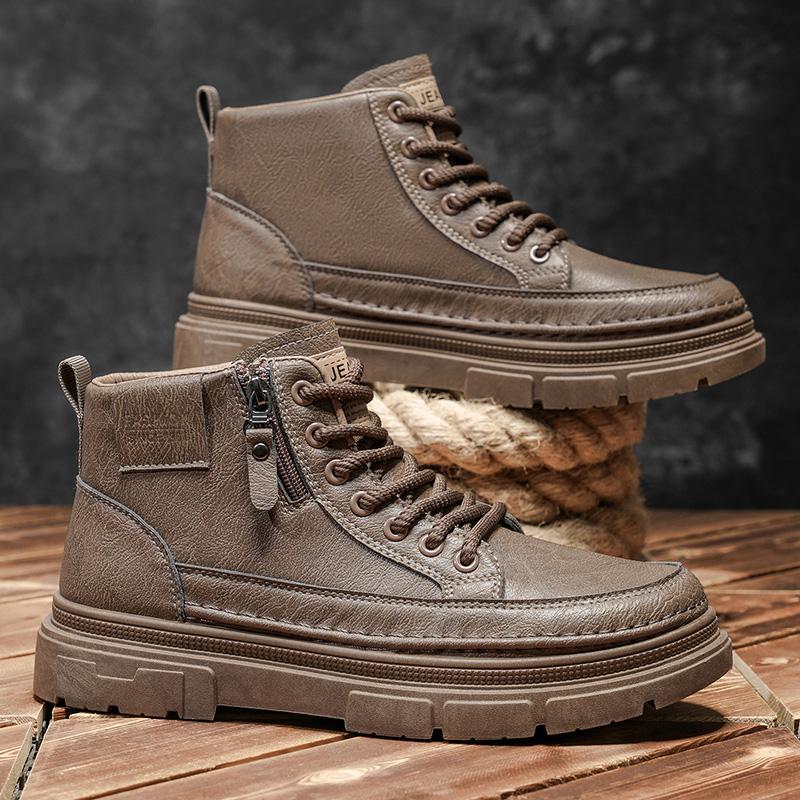 Neue Mode Herbst und Winter Herren High Top Martin Stiefel Studenten Männlich Jungen Trendy Weiche Sohle Arbeitsschuhe Arbeitsschutz Martin Sneakers