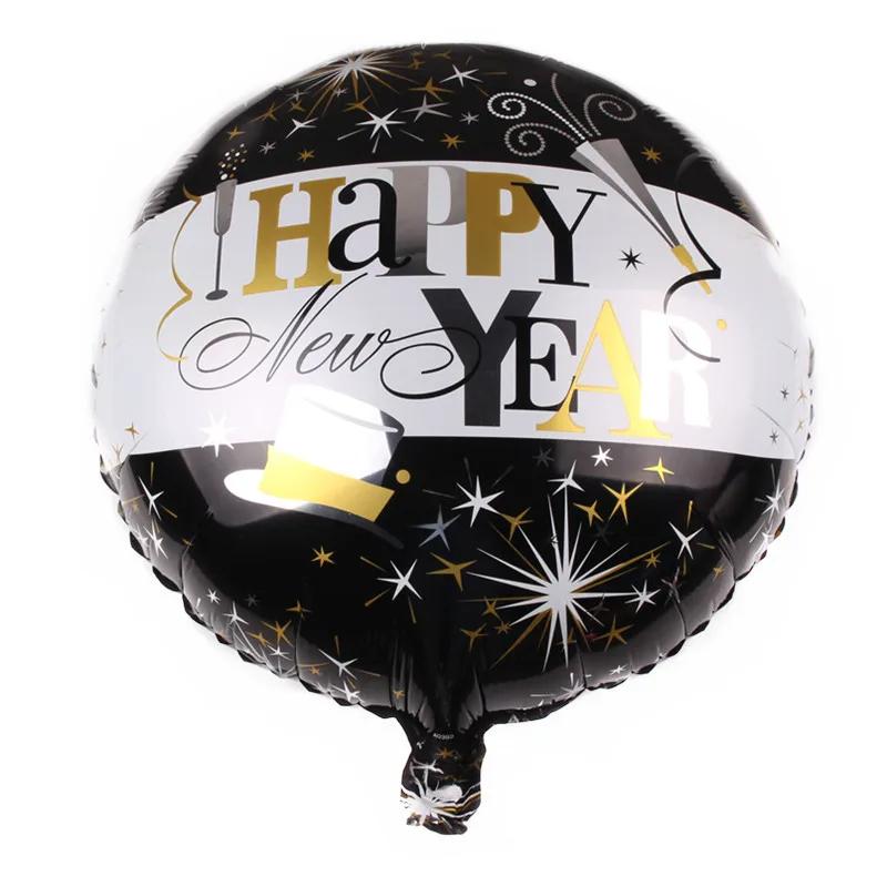 New Years Eve Tableware 2025 Black Gold Theme Balloon Package Cup Napkin Tablecloth Banner Balloon Happy New Year Party Supplies