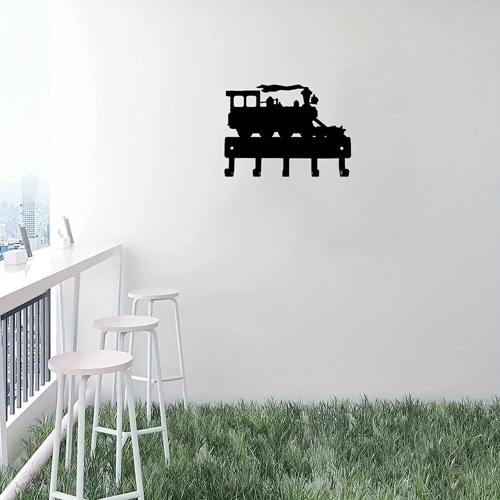 6 Inch Metal Wall Art Steam Train Key Hook Coat Rack