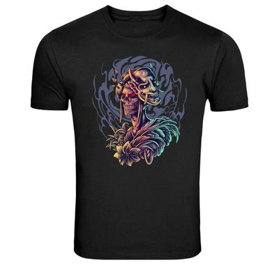 Japanese Skull Mask Graphic T Shirt Dark Samurai Art Tee