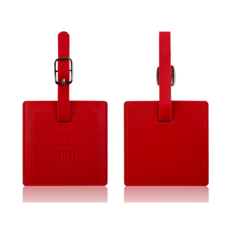 Suitcase Square Label PU Leather Labels School Bag Name Card for Trip Security