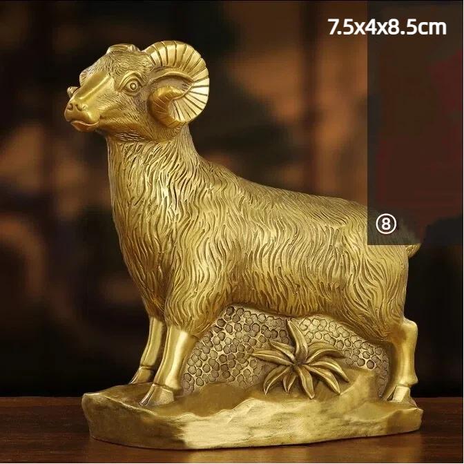 

12 Фигурок Животных Китайского Зодиака из Латуни – Настольные Украшения для Дома или Офиса 08-L