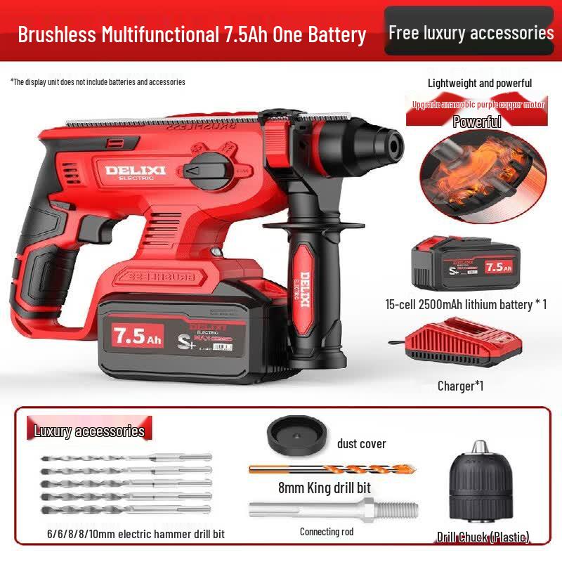 Delixi Brushless Lithium-Ion Rotary Hammer CN plug (adapter included)