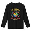 Casual Autism Awareness Non Verbal Nephew Auntie Colorful Puzzle Heart Print T Shirt vintage Washed Stylish Unisex graphic