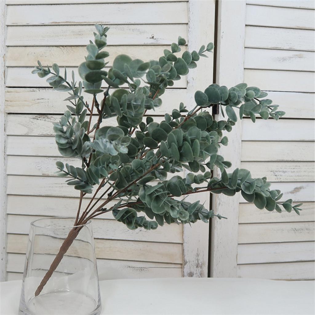 Nordic Simulation Plants 7 Forks Artificial Eucalyptus Money Leaves Plant Bundle Home Wedding Decor Flower Arrangement 45cm