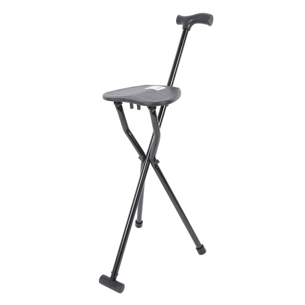 Portable Tripod Cane Stool Multi Functional Anti Slip Aluminum Alloy Folding Walking Cane with Seat