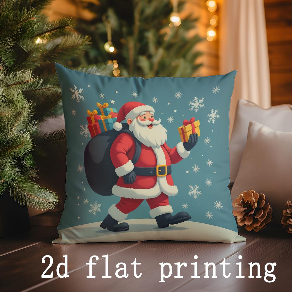 Home Decor Christmas-themed Cushion Covers with Cute Animals Pattern Cushion Cover Suitable for Sofa Bedroom Car Pillow Cover