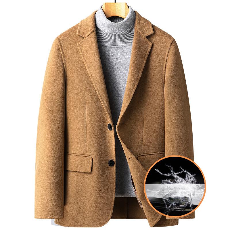 Autumn and Winter New Style Removable Down Lining Double-sided Woolen Suit Men's Warm Casual Men's Jacket