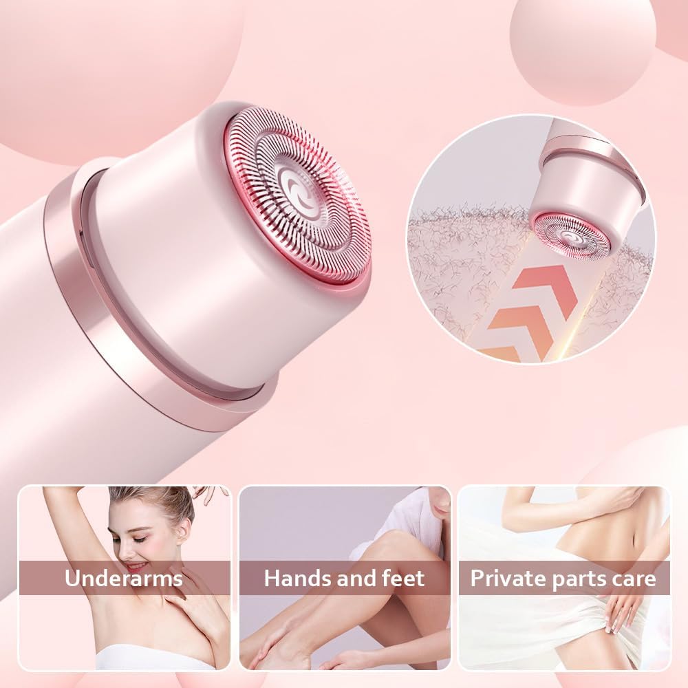 2025 New 2-in-1Women's Body Shaver, Head Bikini Trimmer Rechargeable Eletctric Shaver for Women, IPX7 Waterproof Wet and Dry Hair Trimmer for Facial