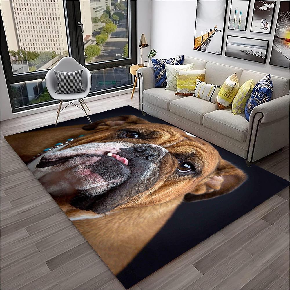 Cartoon Französisch Pit Bull Hund Haustier Teppich Teppich für Zuhause Wohnzimmer Schlafzimmer Sofa Fußmatte Dekor, Kinder Spielbereich Teppich rutschfeste Bodenmatte