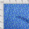 oneOone Georgette Viscose Medium Blue Fabric Floral Dress Material Fabric Print Fabric By The Yard 42 Inch