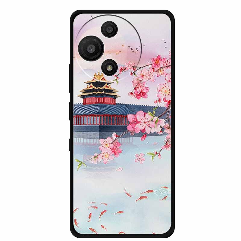 For TCL 60 SE Nxtpaper Case 3D Emboss Relief Flowers Black TPU Silicone Soft Back Cover Cases For TCL 60R Case 6.7" Fundas Bag