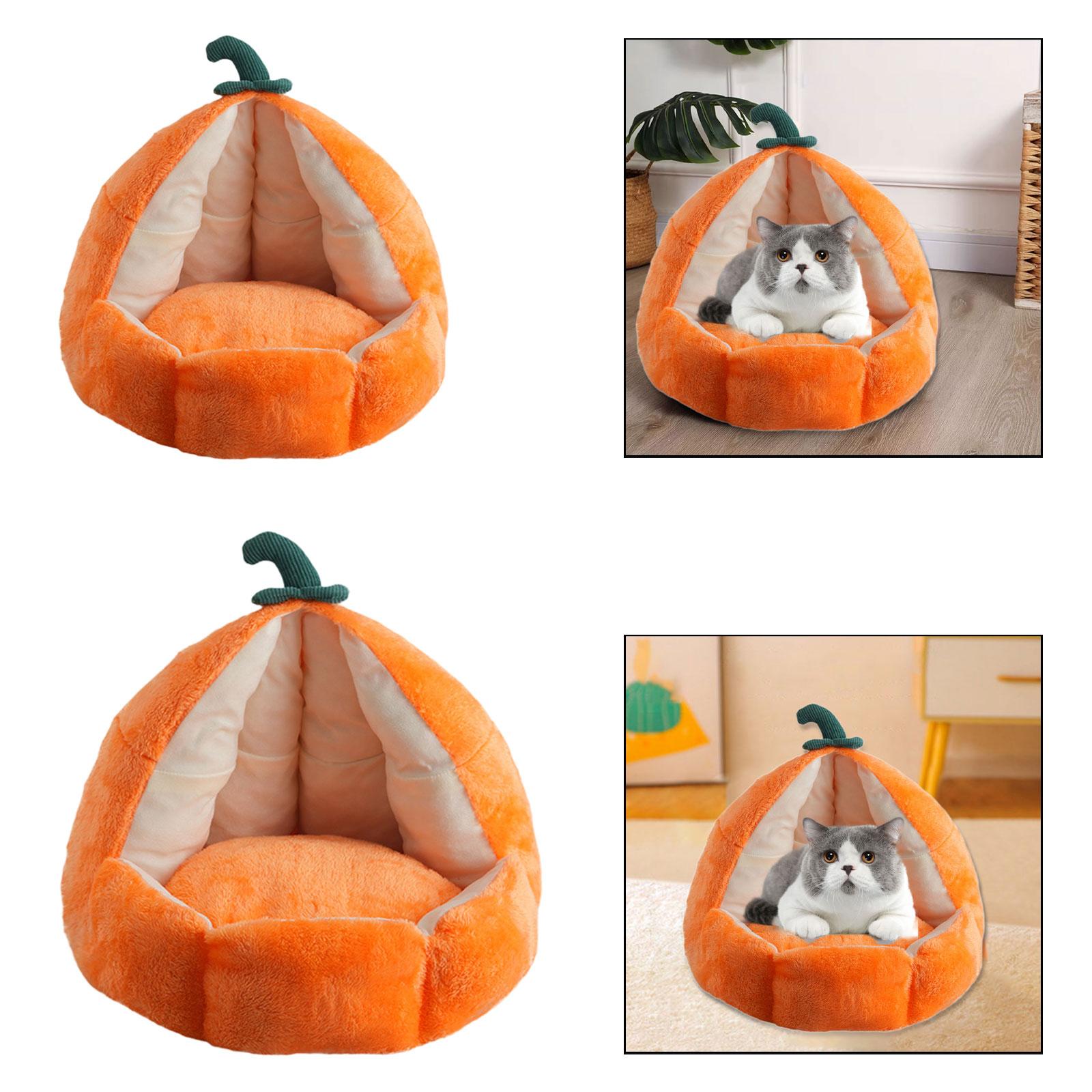 Pumpkin Shaped Cat House Cat Shelter Multifunctional Comfort Removable Cushion L