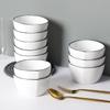 Set of 10 Ceramic Square Bowls – Nordic Style, Microwave Safe, Ideal for Rice & Dining.