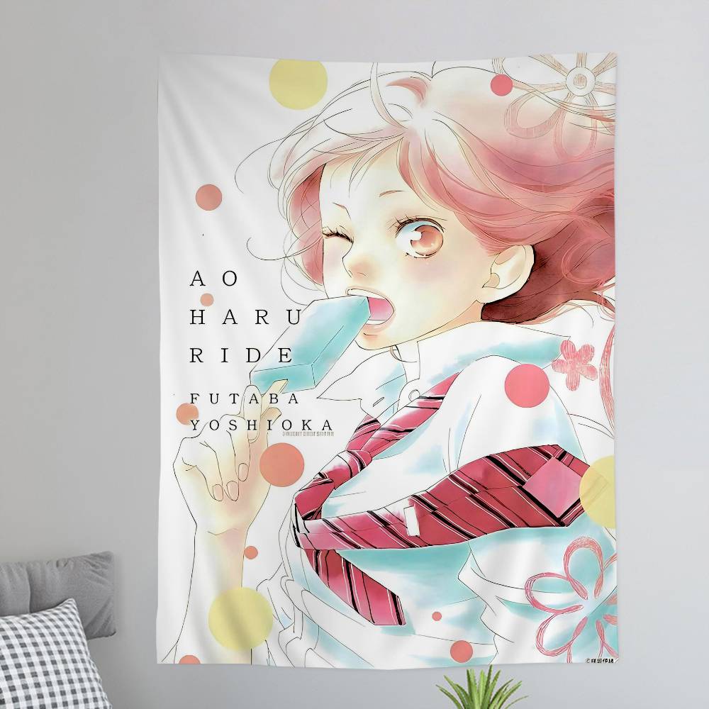 Blue Spring Ride Cartoo Chart Tapestry Art Science Fiction Room Home Decor Cheap Hippie Wall Hanging