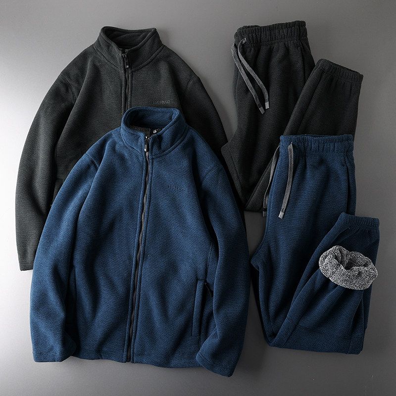 Polar Fleece Casual Thickening Sportswear Sweatshirt Set