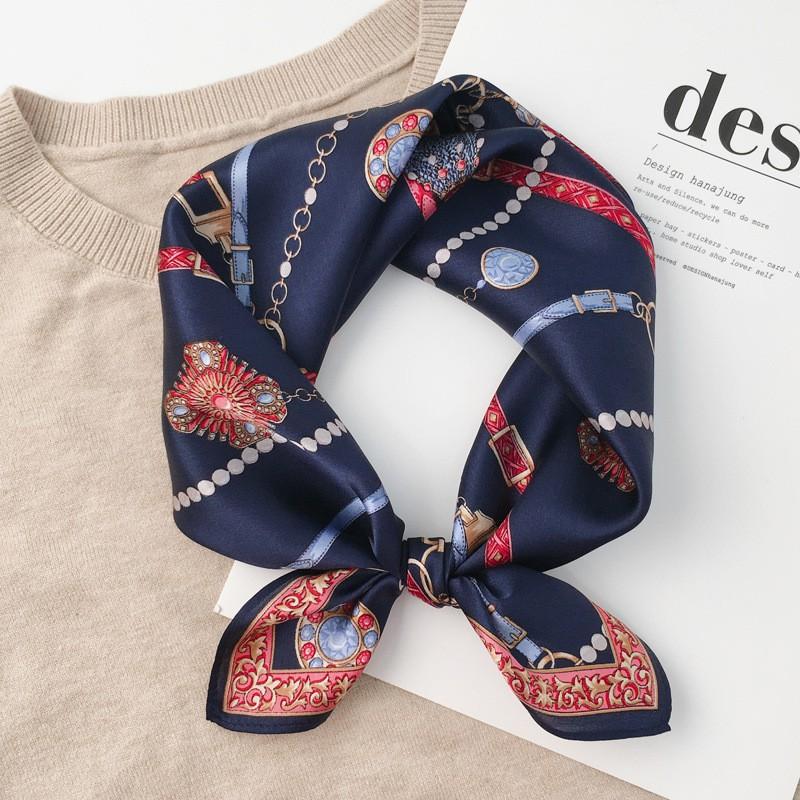 Silk Square Scarf Women 53x53cm Lightweight Pure Mulberry Neck Classic British Style Accessory