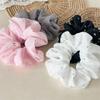 Sparkling Polka Dot Organza Scrunchie Fluffy Oversized Hair Tie For Romantic Evening Look Shimmering Starry Hair Accessory