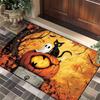 Halloween Cartoon Geisterkürbis Schwarze Katze Muster Fußmatte Rutschfester Teppich für Eingangsbereich Halloween Party Dekoration