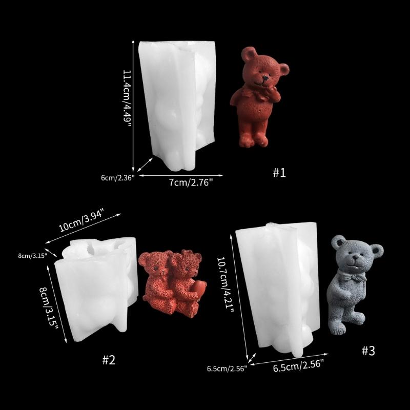 Cute Bear Candle Silicone Mold for Candle Making,Aromatherapy Candle Resin Mould Ornaments Epoxy Resin Casting Mold