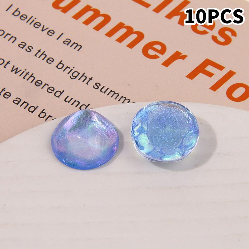 

10Pcs Glitter Wave Effect Geometry Rounds Shape Flatback Cabochon Beads Diy Jewelry Earring/Hair Accessory A19