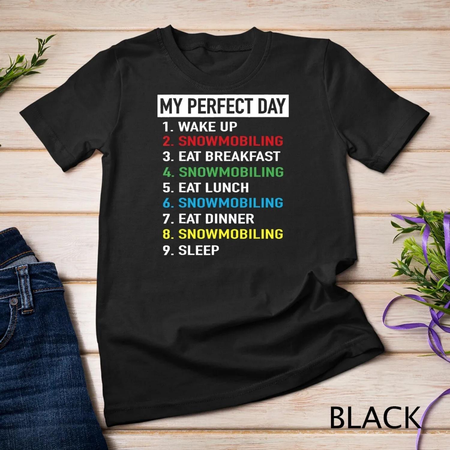 Skidoo My Perfect Day Snowmobile Snowmobiling Plan T Shirt S