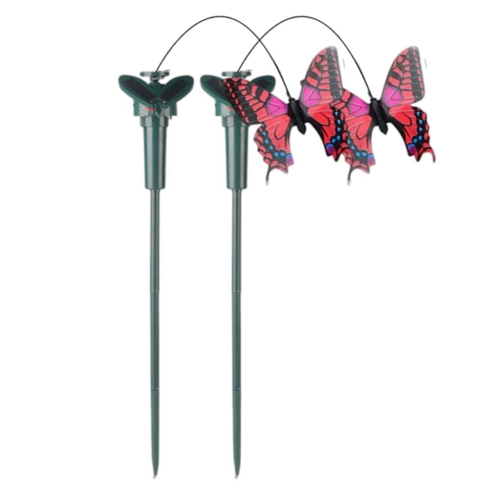 1-3PCS Solar Powered Flying Humming Bird Dancing Fluttering Butterflies Ornaments Waterproof Garden Yard Home Farmland Decor